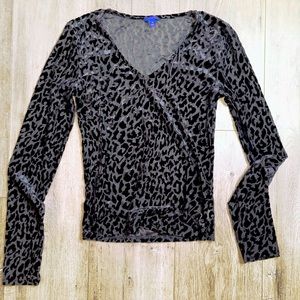 Velvet leopard print top